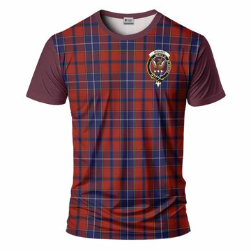 Wishart Tartan Accent T-Shirt with Family Crest