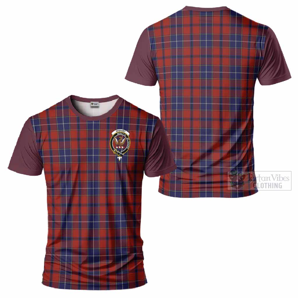 Wishart Tartan Accent T-Shirt with Family Crest