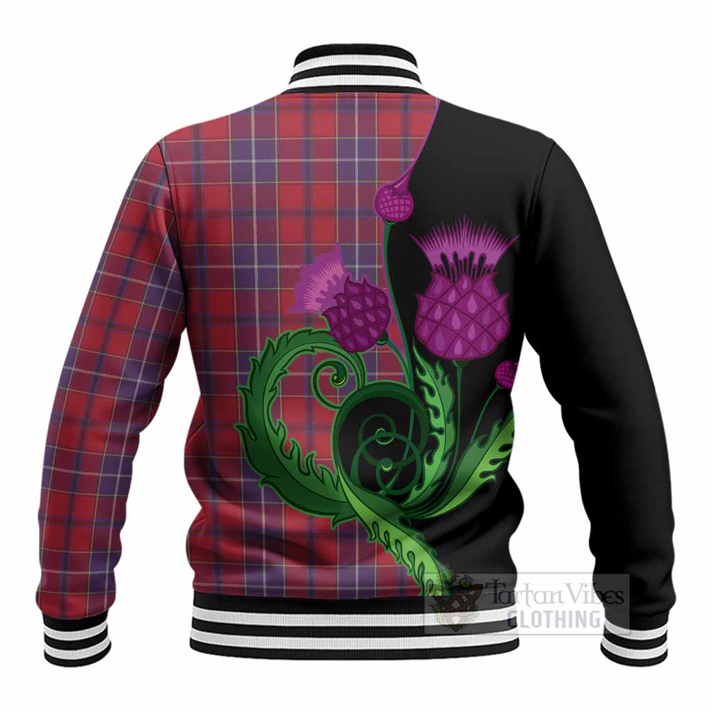 Wishart Tartan Baseball Jacket Traditional Scottish Thistle