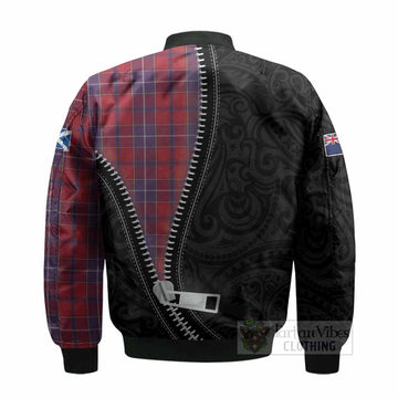 Wishart Tartan Bomber Jacket New Zealand Pattern Unique Zipper Stylized