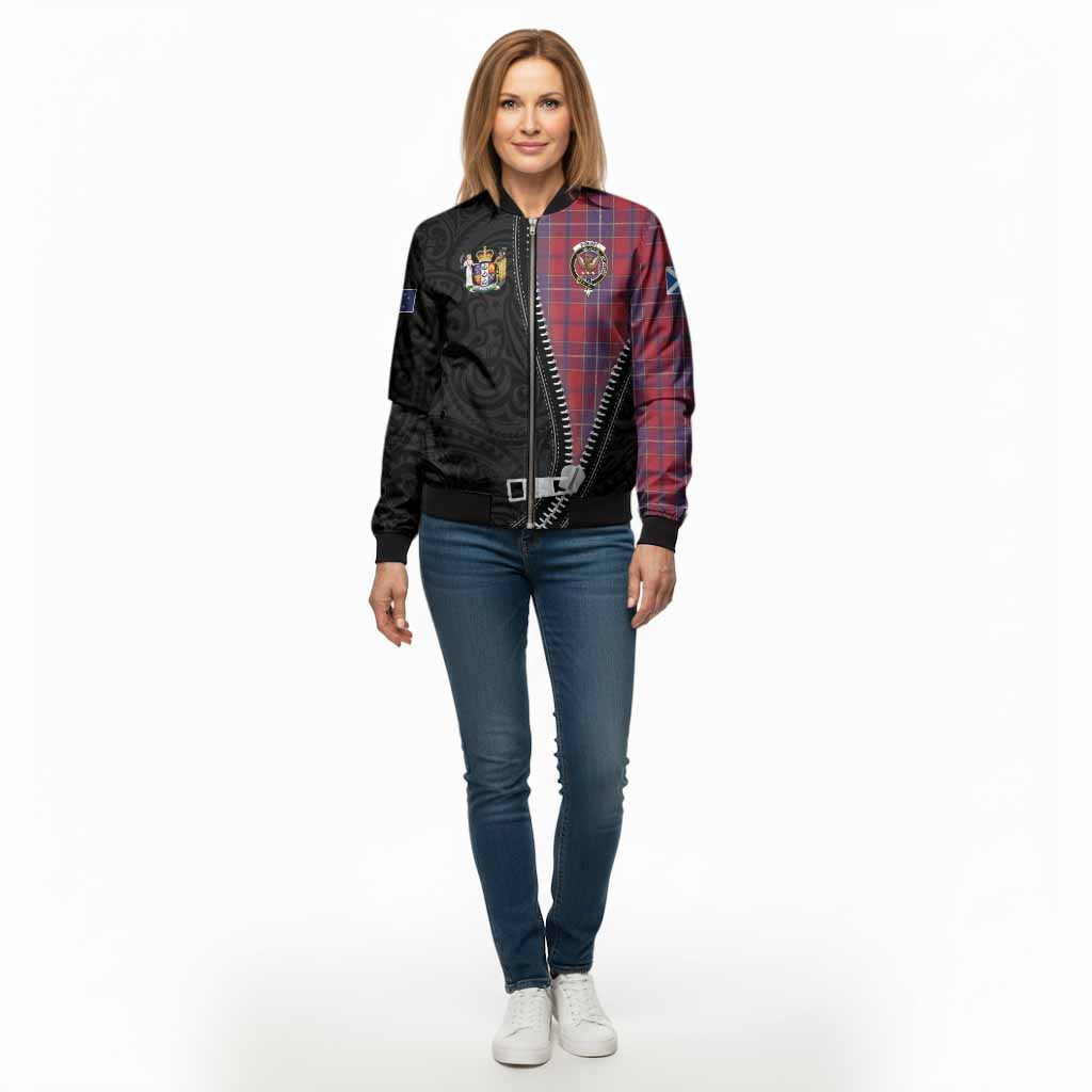 Wishart Tartan Bomber Jacket New Zealand Pattern Unique Zipper Stylized