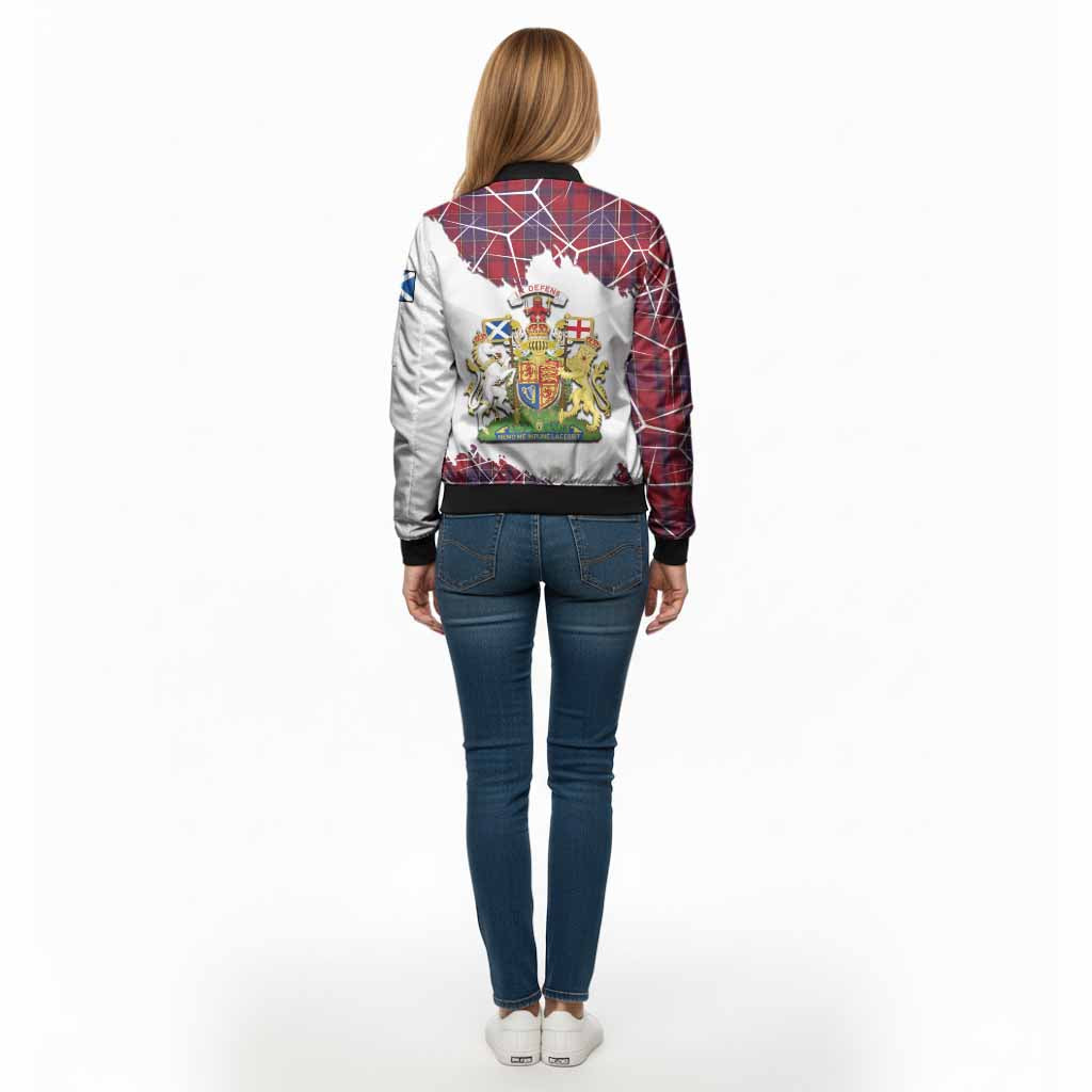 Wishart Tartan Bomber Jacket with Family Crest and Lion Rampant Grunge Style