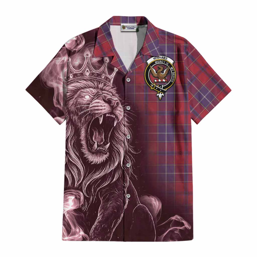 Wishart Tartan Cotton Hawaiian Shirt Roaring Lion Heritage