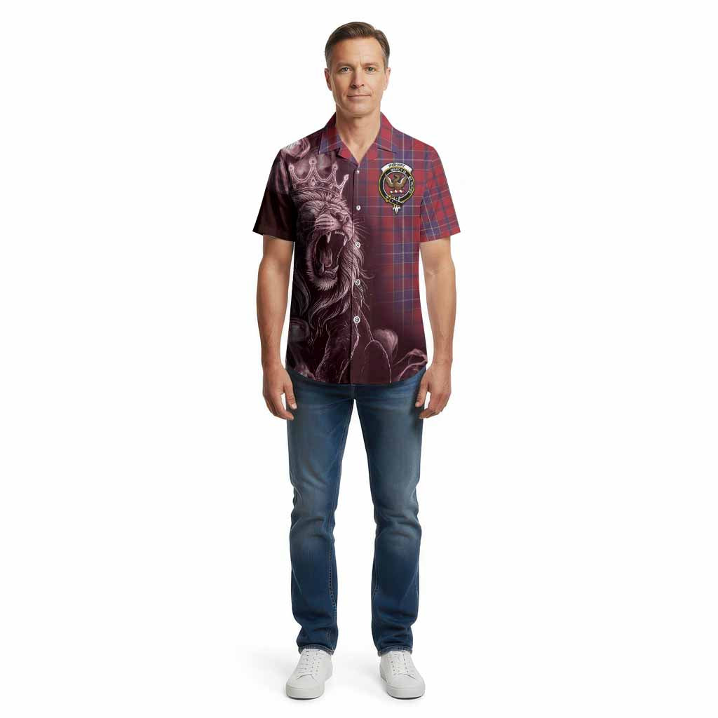 Wishart Tartan Cotton Hawaiian Shirt Roaring Lion Heritage