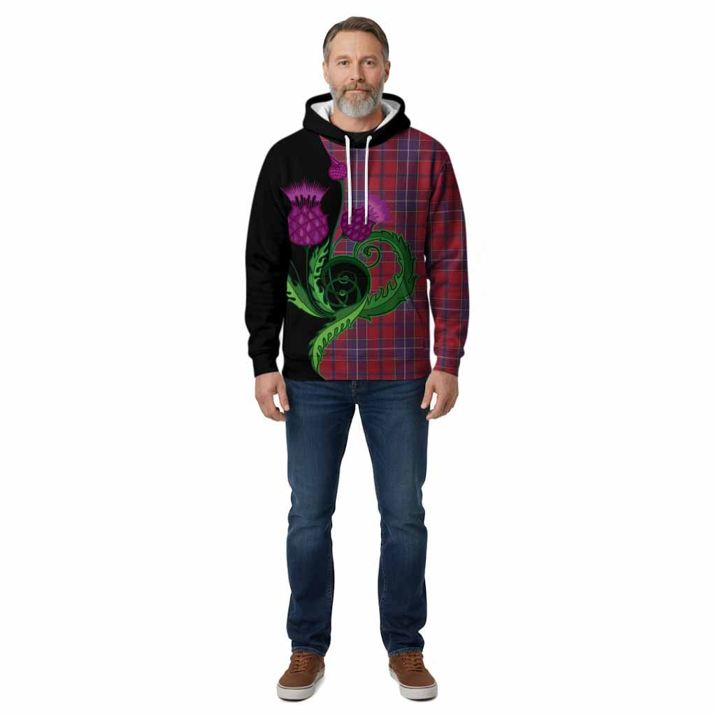 Wishart Tartan Cotton Hoodie Traditional Scottish Thistle