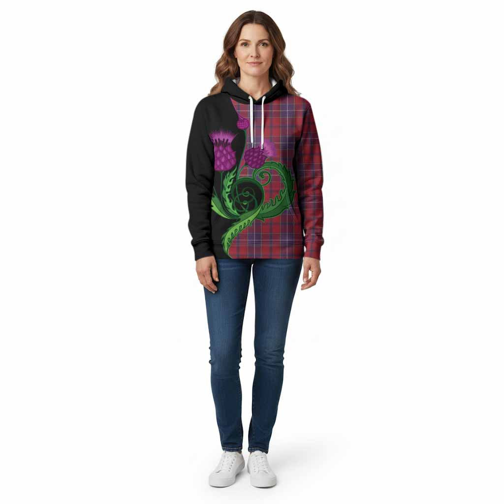 Wishart Tartan Cotton Hoodie Traditional Scottish Thistle