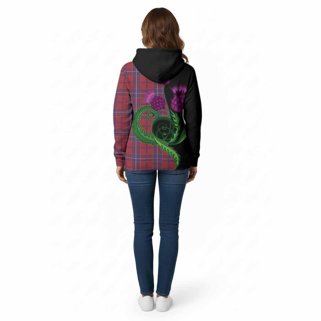 Wishart Tartan Cotton Hoodie Traditional Scottish Thistle