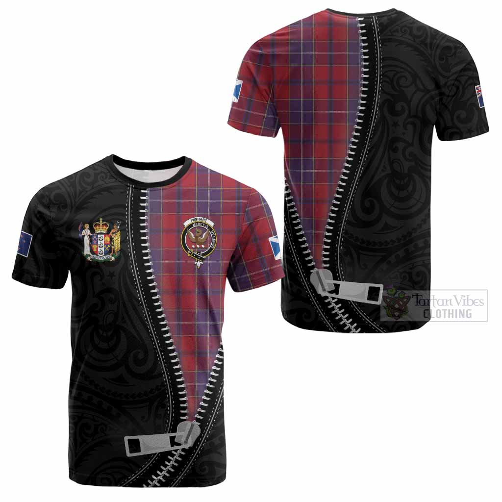 Wishart Tartan Cotton T-shirt New Zealand Pattern Unique Zipper Stylized