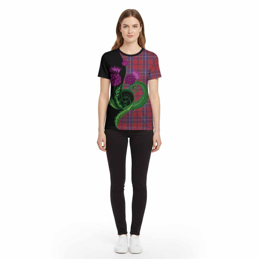 Wishart Tartan Cotton T-shirt Traditional Scottish Thistle