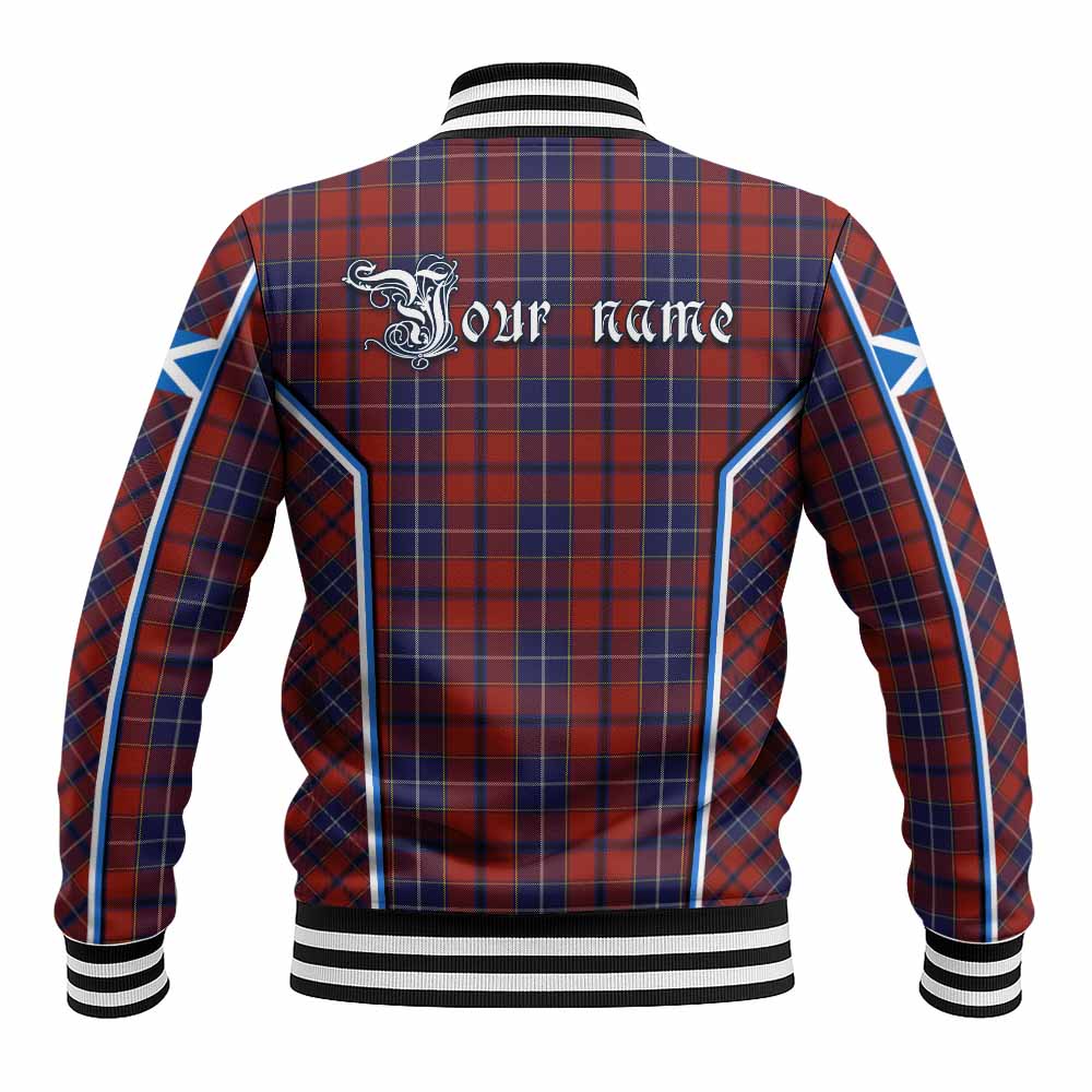 Wishart Tartan Crest Baseball Jacket Scotland Coat of Arm Flag Style - Tartan Vibes Clothing