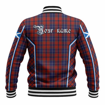 Wishart Tartan Crest Baseball Jacket Scotland Coat of Arm Flag Style - Tartan Vibes Clothing