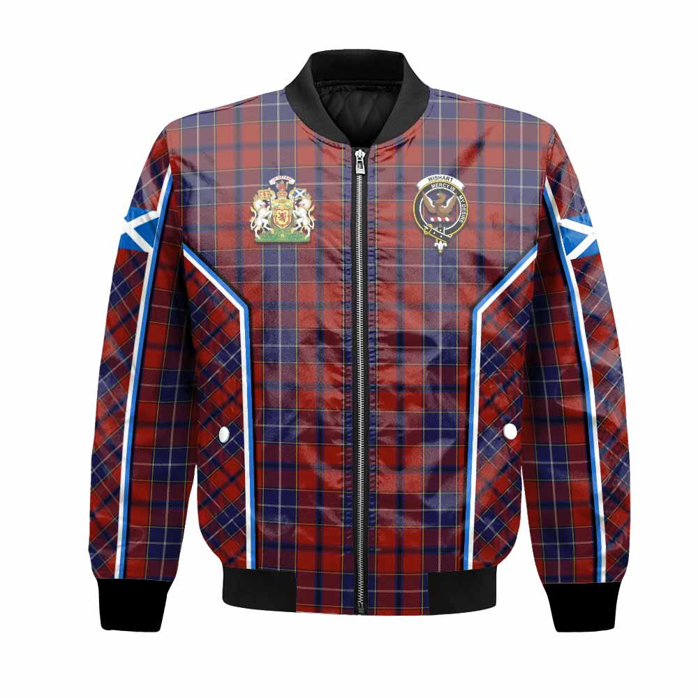 Wishart Tartan Crest Bomber Jacket Scotland Coat of Arm Flag Style - Tartan Vibes Clothing