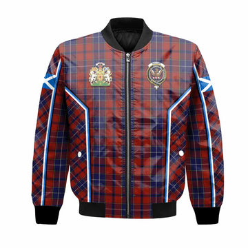 Wishart Tartan Crest Bomber Jacket Scotland Coat of Arm Flag Style - Tartan Vibes Clothing