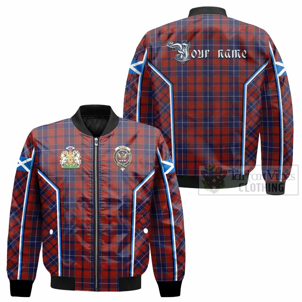 Wishart Tartan Crest Bomber Jacket Scotland Coat of Arm Flag Style - Tartan Vibes Clothing