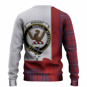 Wishart Tartan Crest Christmas Christmas Ugly Sweater Highland Cow Bagpipes Coquette Bow Style