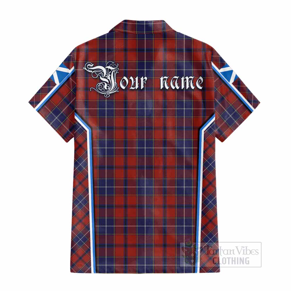 Wishart Tartan Crest Cotton Hawaiian Shirt Scotland Coat of Arm Flag Style - Tartan Vibes Clothing