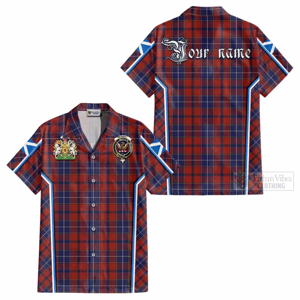 Wishart Tartan Crest Cotton Hawaiian Shirt Scotland Coat of Arm Flag Style - Tartan Vibes Clothing