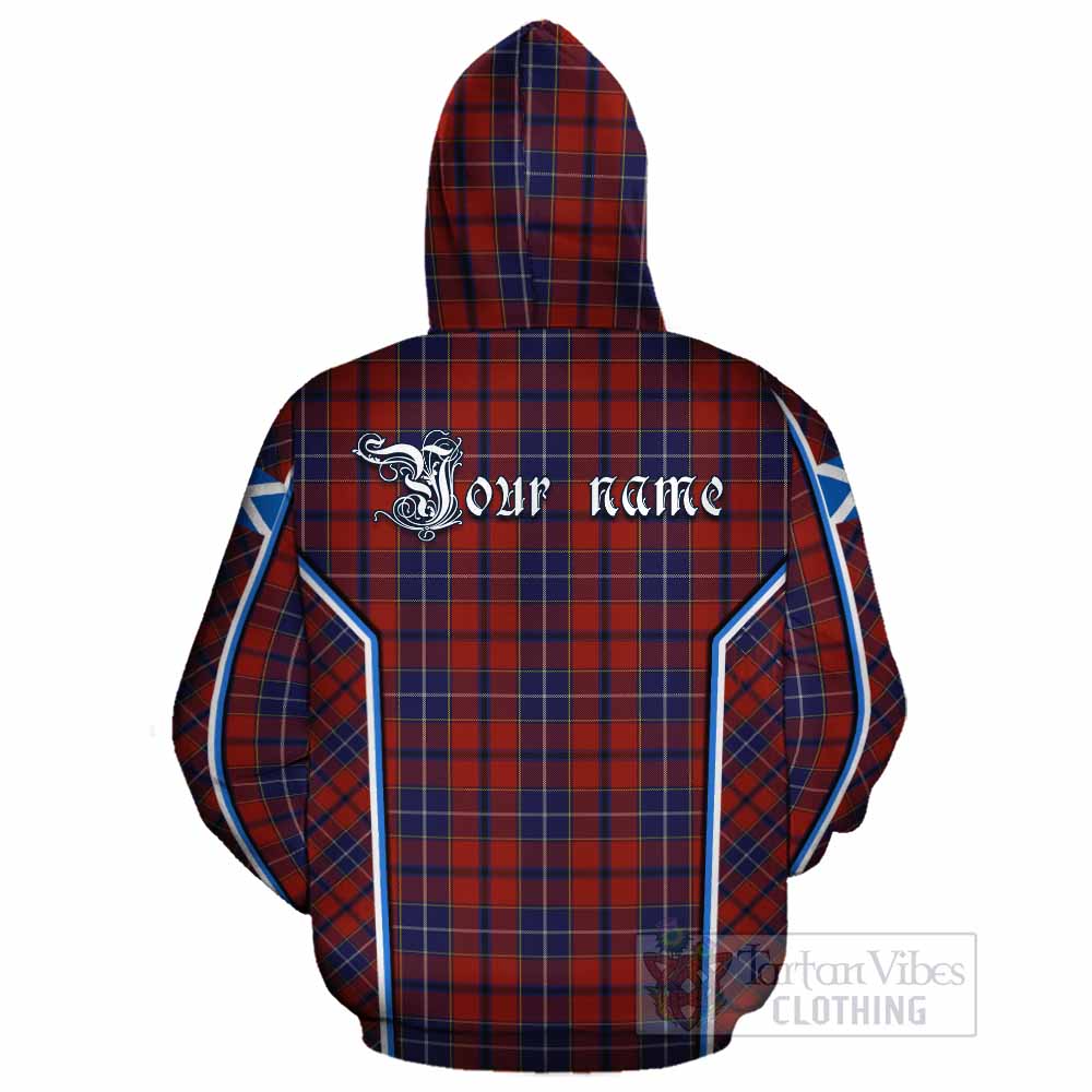 Wishart Tartan Crest Cotton Hoodie Scotland Coat of Arm Flag Style - Tartan Vibes Clothing