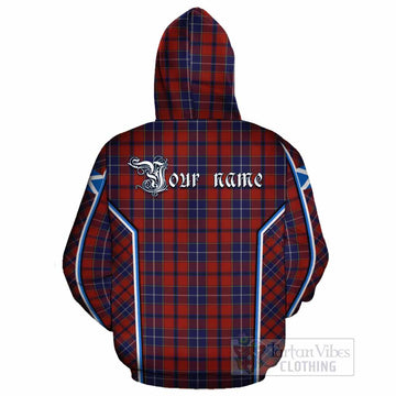 Wishart Tartan Crest Cotton Hoodie Scotland Coat of Arm Flag Style - Tartan Vibes Clothing