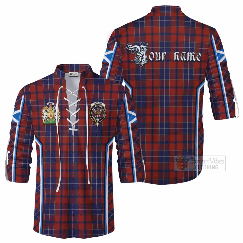 Wishart Tartan Crest Ghillie Kilt Shirt Scotland Coat of Arm Flag Style - Tartan Vibes Clothing