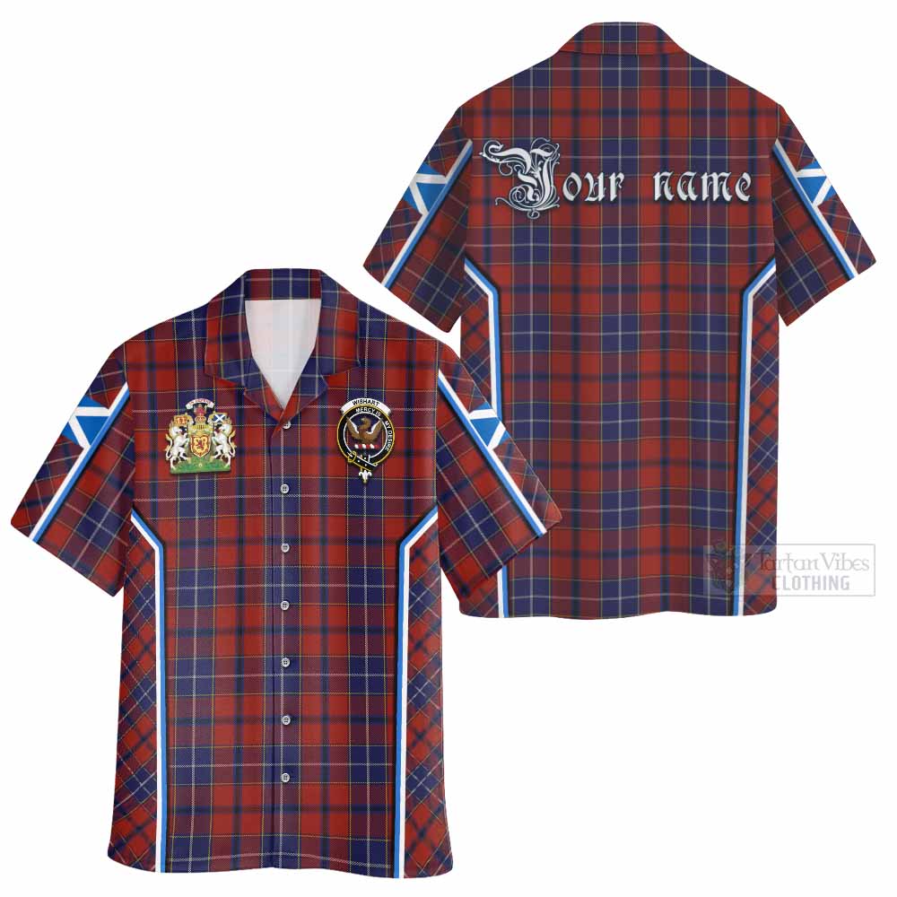 Wishart Tartan Crest Hawaiian Shirt Scotland Coat of Arm Flag Style - Tartan Vibes Clothing