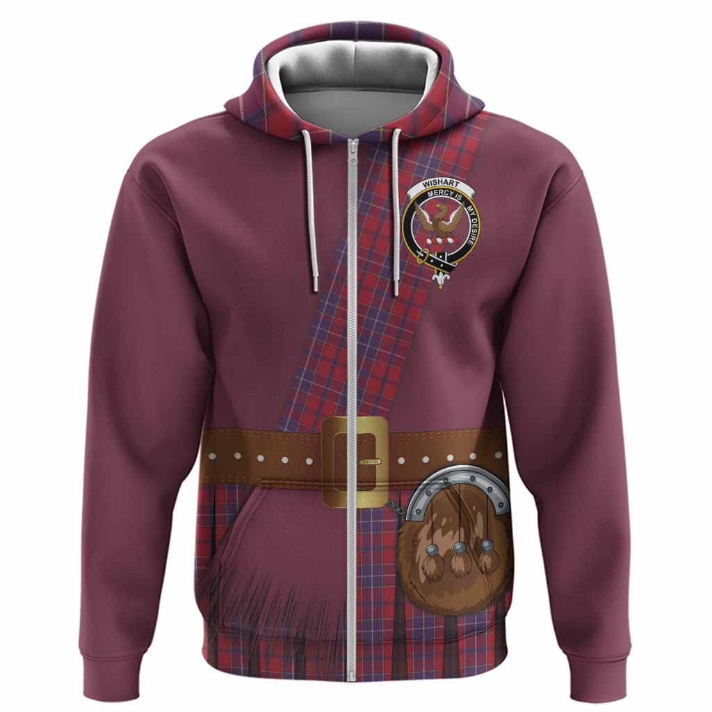 Wishart Tartan Crest Hoodie Kilt Costume Style