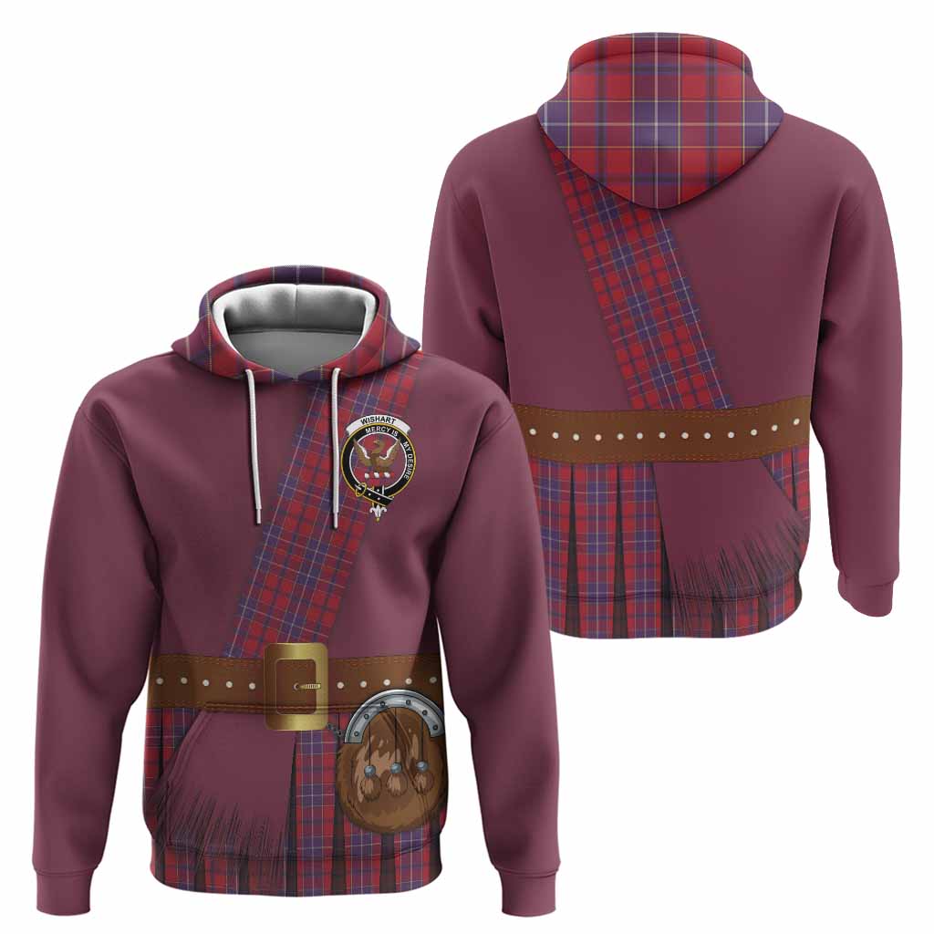 Wishart Tartan Crest Hoodie Kilt Costume Style