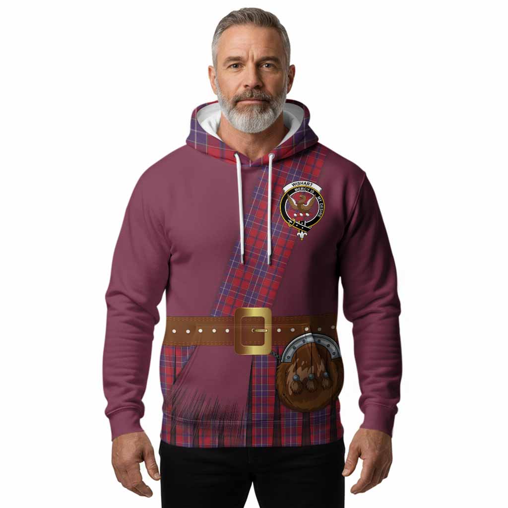 Wishart Tartan Crest Hoodie Kilt Costume Style