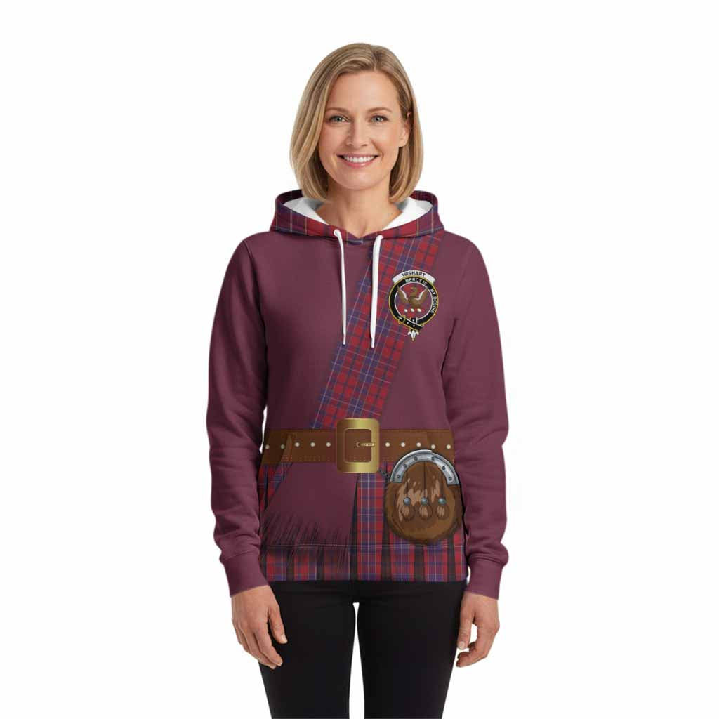 Wishart Tartan Crest Hoodie Kilt Costume Style