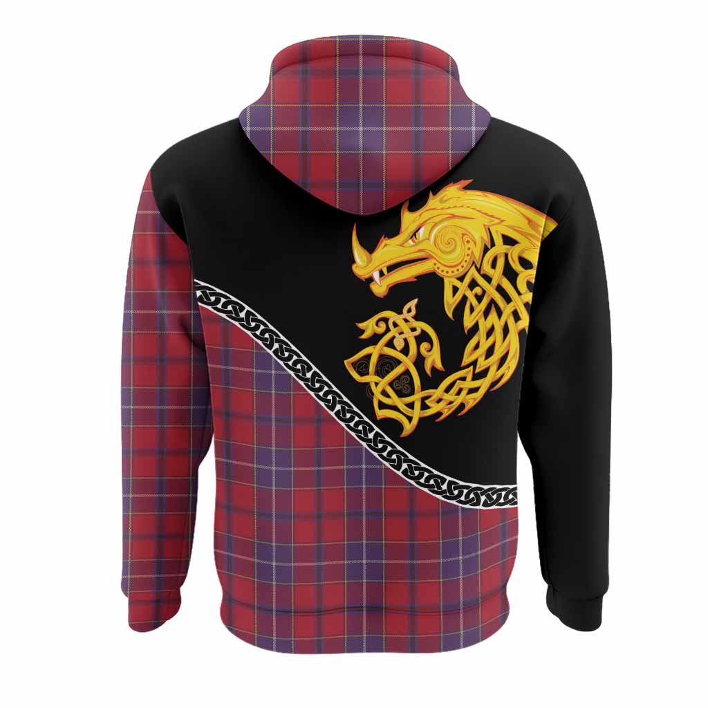 Wishart Tartan Crest Hoodie Legendary Dragon Knot Half Style