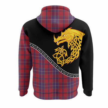 Wishart Tartan Crest Hoodie Legendary Dragon Knot Half Style
