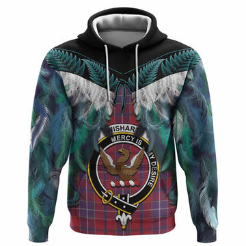 Wishart Tartan Crest Hoodie New Zealand Maori Korowai Cloak