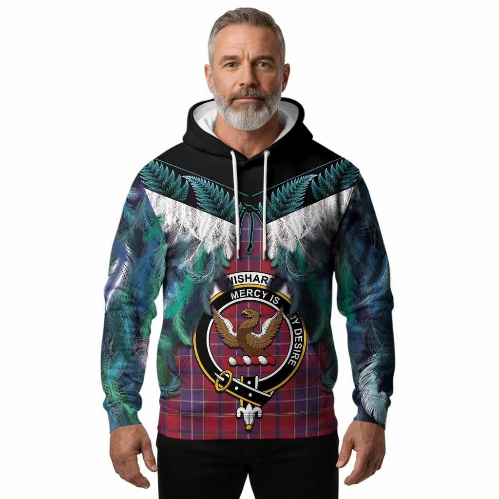 Wishart Tartan Crest Hoodie New Zealand Maori Korowai Cloak