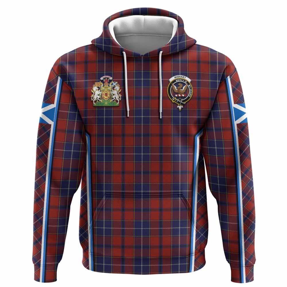 Wishart Tartan Crest Hoodie Scotland Coat of Arm Flag Style - Tartan Vibes Clothing