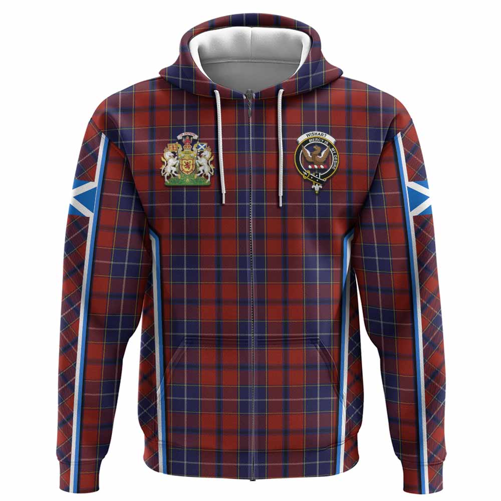 Wishart Tartan Crest Hoodie Scotland Coat of Arm Flag Style - Tartan Vibes Clothing