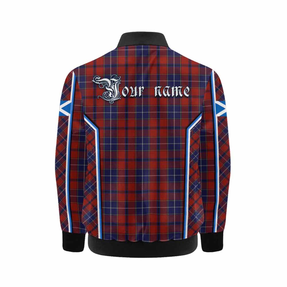 Wishart Tartan Crest Kid Bomber Jacket Scotland Coat of Arm Flag Style - Tartan Vibes Clothing