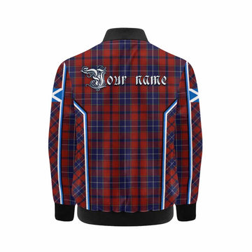 Wishart Tartan Crest Kid Bomber Jacket Scotland Coat of Arm Flag Style - Tartan Vibes Clothing
