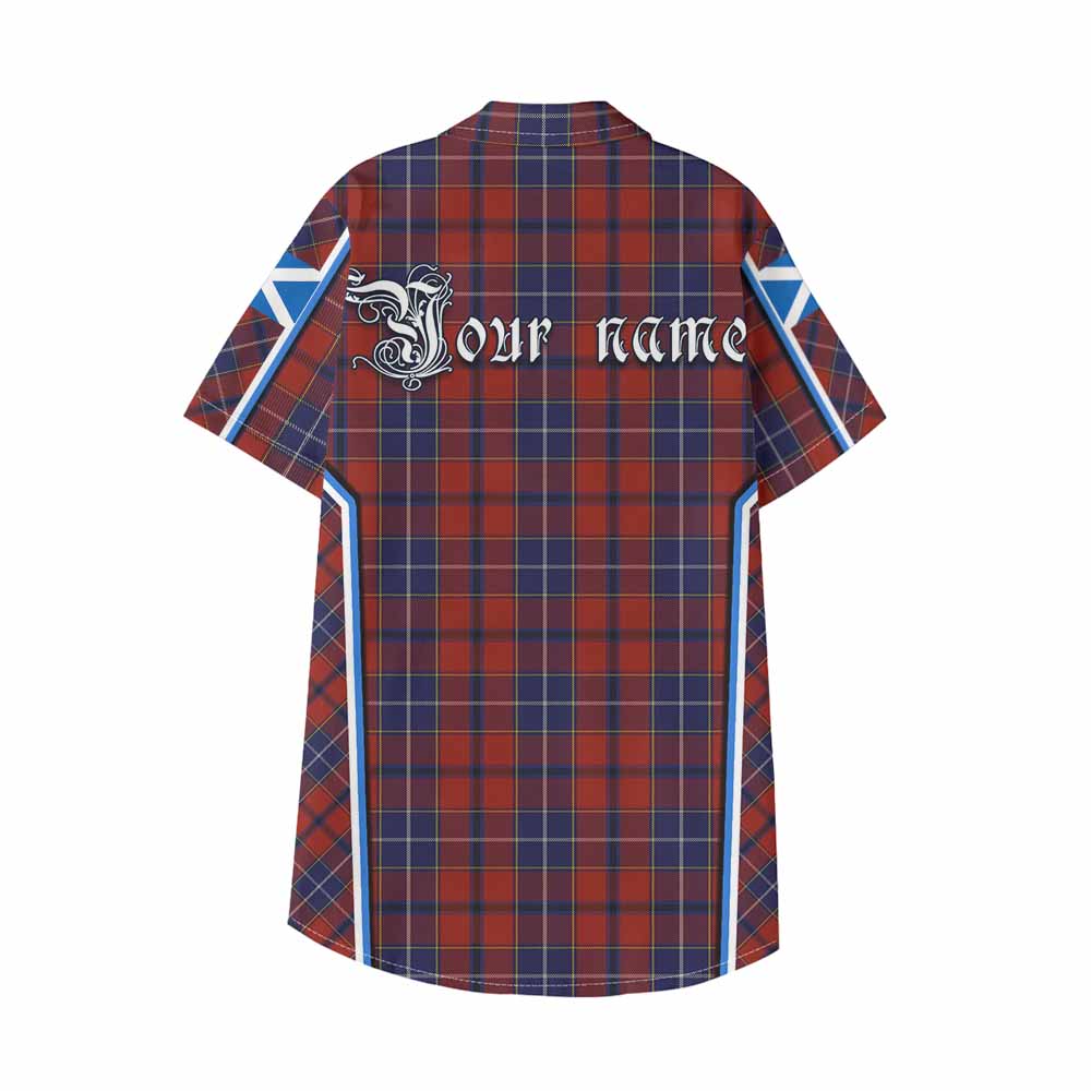 Wishart Tartan Crest Kid Hawaiian Shirt Scotland Coat of Arm Flag Style - Tartan Vibes Clothing