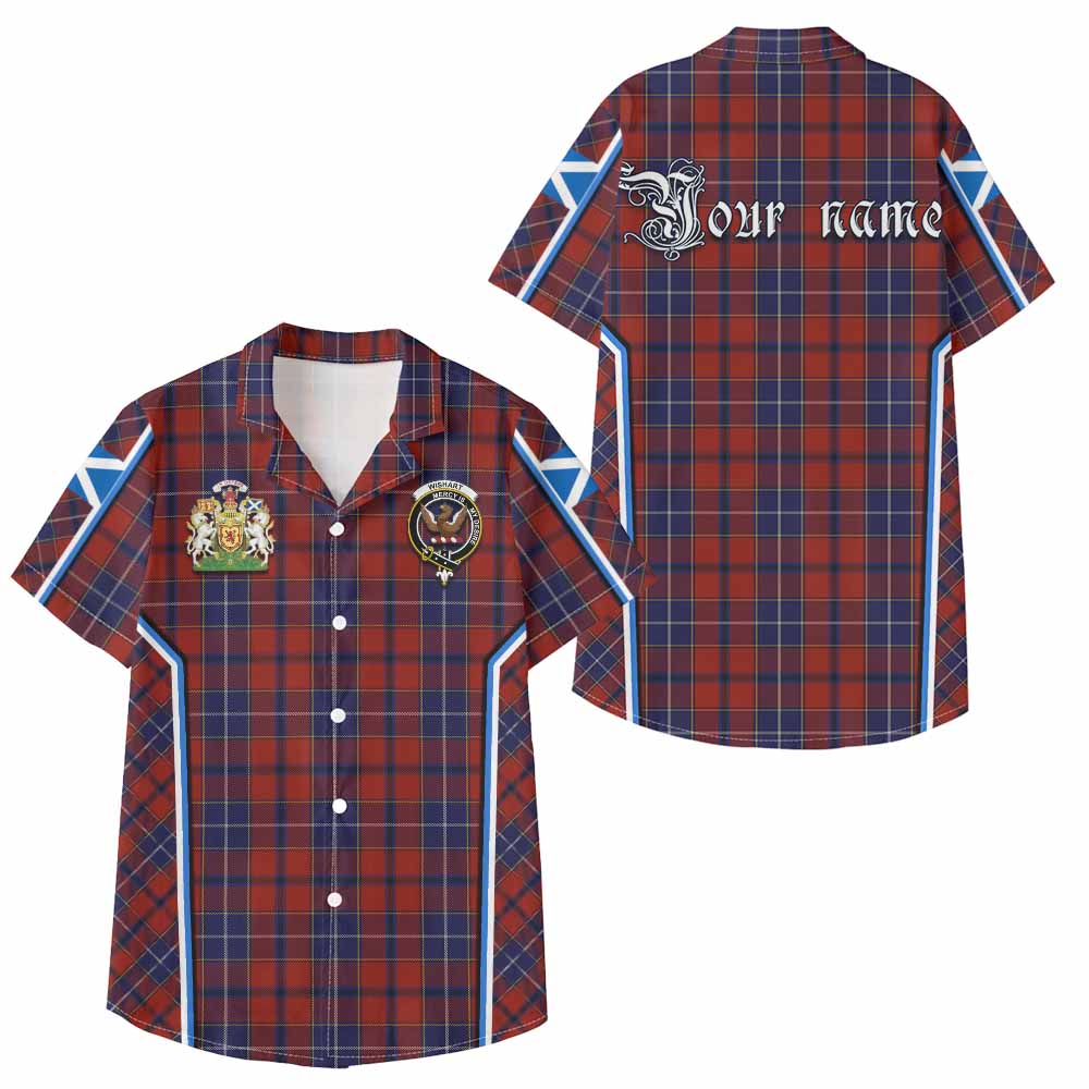 Wishart Tartan Crest Kid Hawaiian Shirt Scotland Coat of Arm Flag Style - Tartan Vibes Clothing