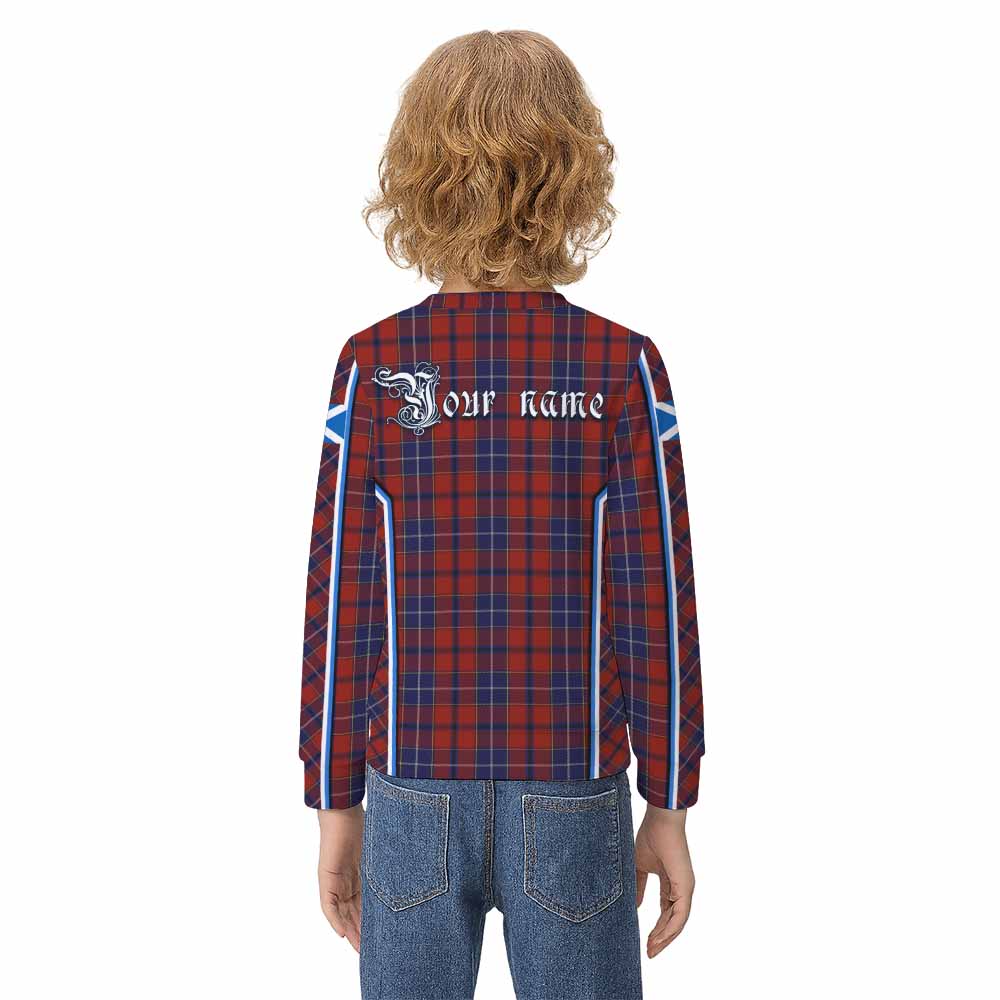 Wishart Tartan Crest Kid Knitted Sweatshirt Scotland Coat of Arm Flag Style - Tartan Vibes Clothing