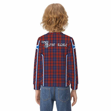Wishart Tartan Crest Kid Knitted Sweatshirt Scotland Coat of Arm Flag Style - Tartan Vibes Clothing