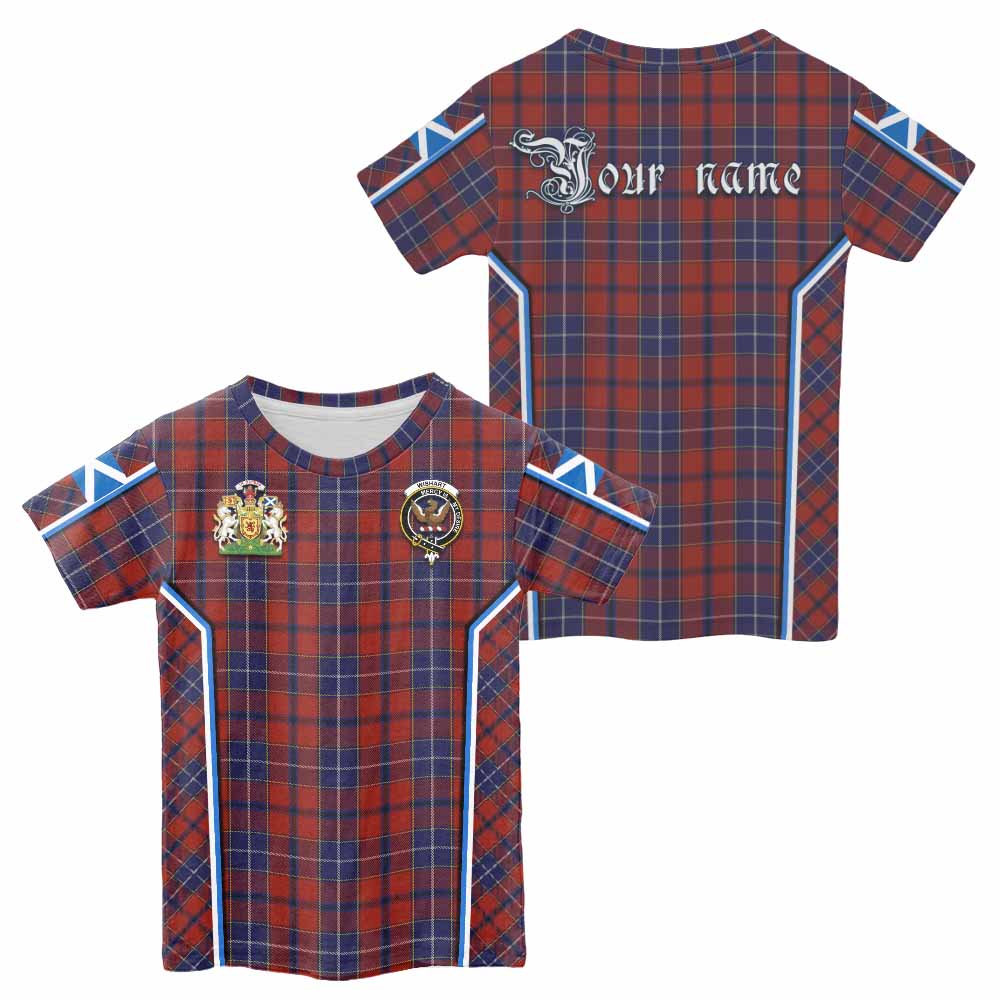 Wishart Tartan Crest Kid T-shirt Scotland Coat of Arm Flag Style - Tartan Vibes Clothing