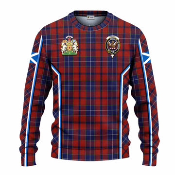 Wishart Tartan Crest Knitted Sweater Scotland Coat of Arm Flag Style - Tartan Vibes Clothing