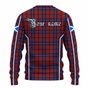 Wishart Tartan Crest Knitted Sweater Scotland Coat of Arm Flag Style - Tartan Vibes Clothing