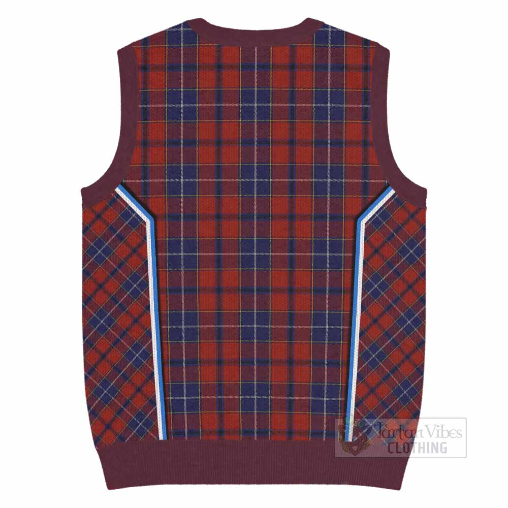 Wishart Tartan Crest Knitted V-Neck Vest Scotland Coat of Arm Flag Style - Tartan Vibes Clothing