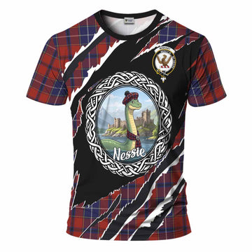 Wishart Tartan Crest Loch Ness Monster T-Shirt Celtic Knot Nessie Art