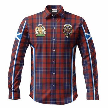 Wishart Tartan Crest Long Sleeve Button Shirts Scotland Coat of Arm Flag Style - Tartan Vibes Clothing