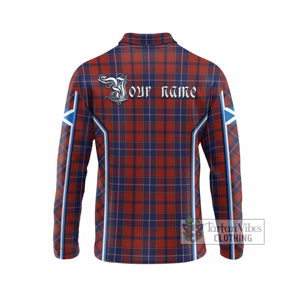 Wishart Tartan Crest Long Sleeve Polo Shirt Scotland Coat of Arm Flag Style - Tartan Vibes Clothing