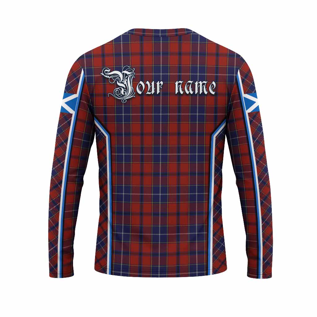 Wishart Tartan Crest Long Sleeve T-Shirt Scotland Coat of Arm Flag Style - Tartan Vibes Clothing