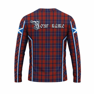 Wishart Tartan Crest Long Sleeve T-Shirt Scotland Coat of Arm Flag Style - Tartan Vibes Clothing